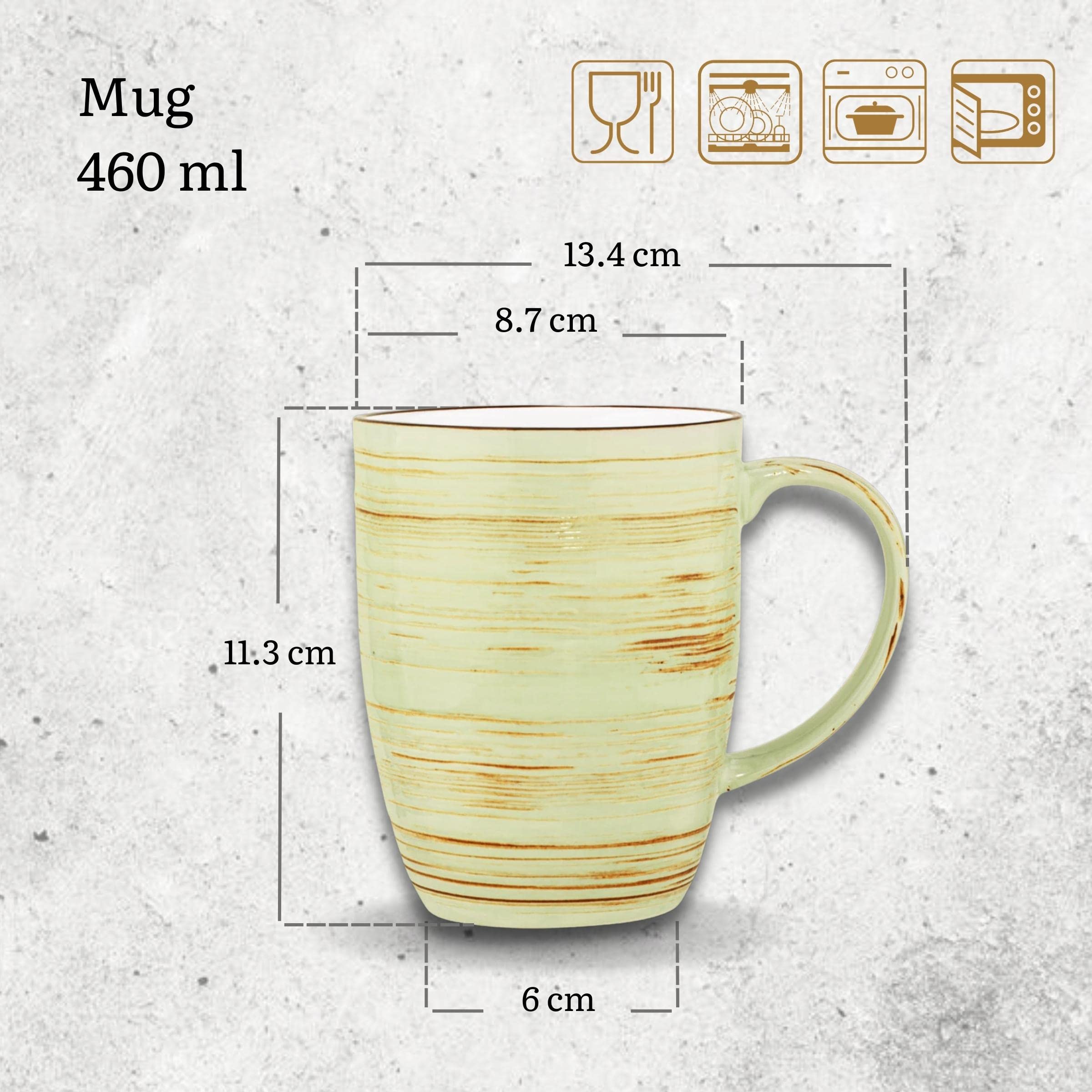 Wilmax | SPIRAL Becher | 6er-Set | Fassungsvermögen: 460 ml Becherset | Modernes Design | Widerstandsfähig gegen Beschädigungen | Spülmaschinenfest | Kann in die Mikrowelle gestellt werden | Bunt