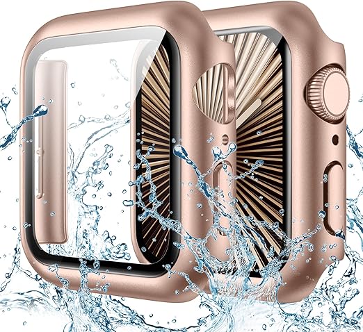 Goton Waterproof Screen Protector Case Compatible for Apple Watch Series 10 42mm, Hard Bumper with Tempered Glass for iWatch Cover 42 mm