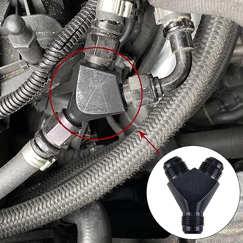 Miniatura 4 de EVIL ENERGY 8AN Y Block Flare Fitting Adapter Union Splitter Negro