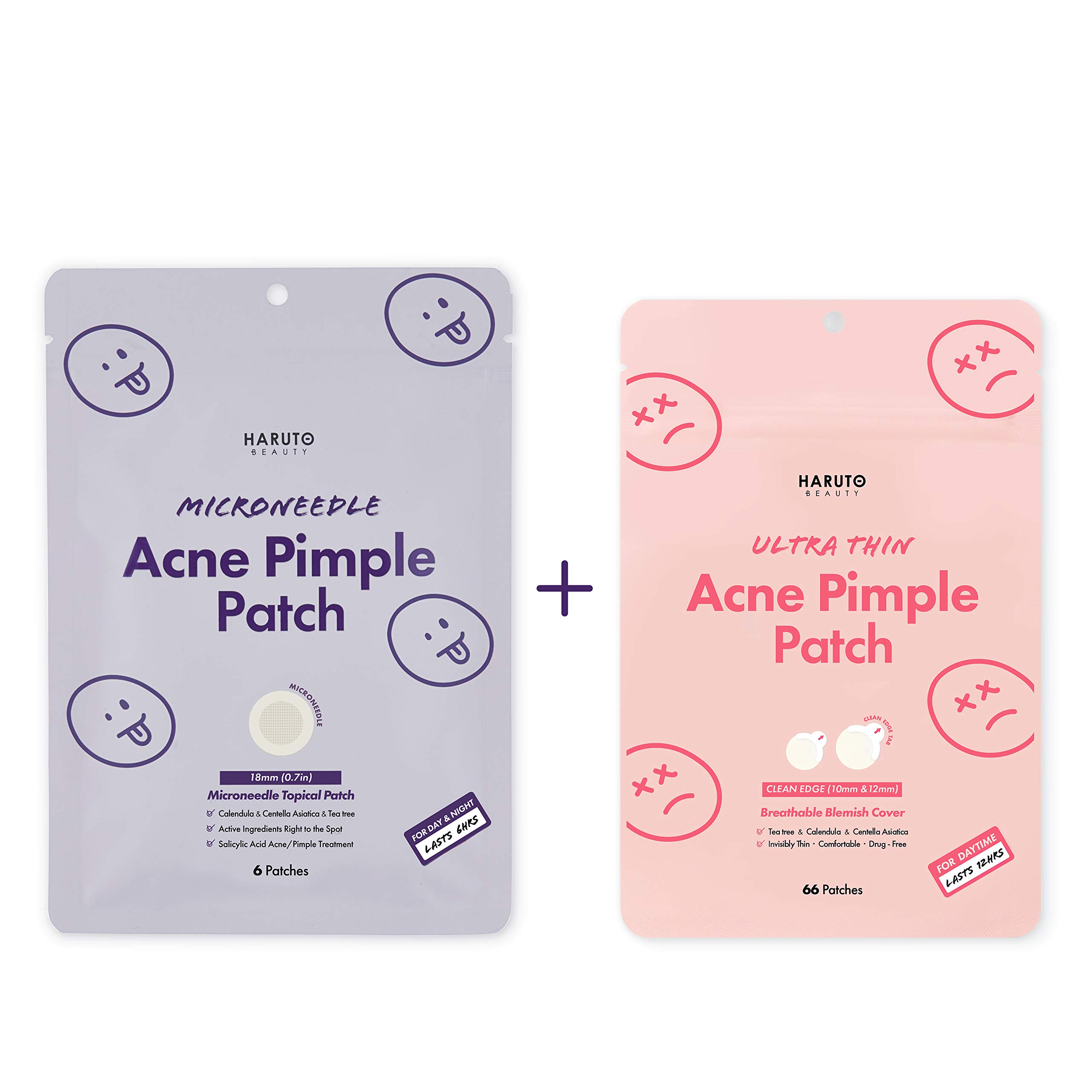 Haruto Acne Pimple Healing Patch Microdart and Ultra Thin, Invisible, Blemish Spot, Hydrocolloid