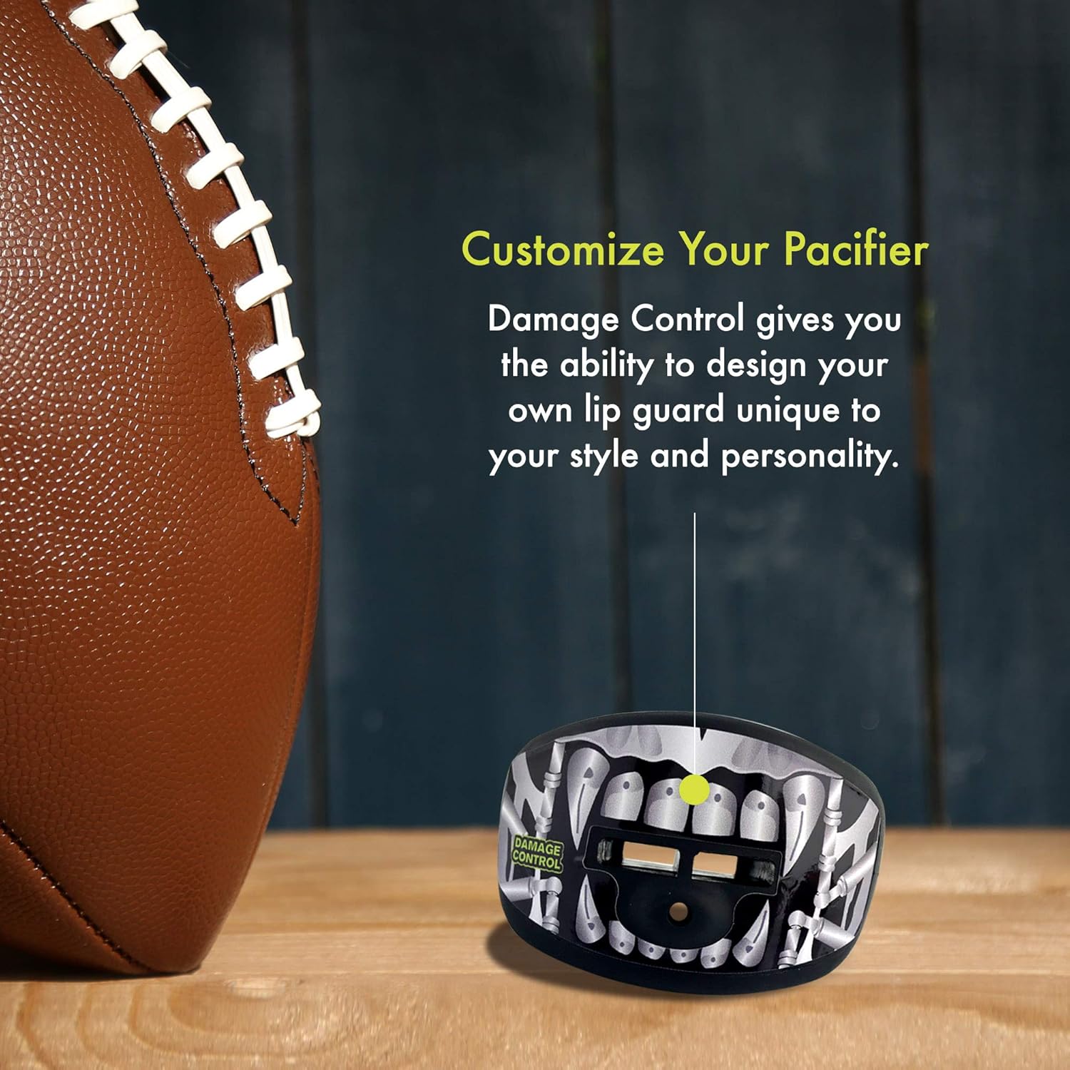 DAMAGE CONTROL Pacifier Mouthpiece – Football Mouthguard with Helmet Strap, Protects Teeth, Jaw & Mouth – Mouth Piece for Sports, No Boiling, Allows Airflow – Gear for Adults & Youth (Terror Bite) - Image 5