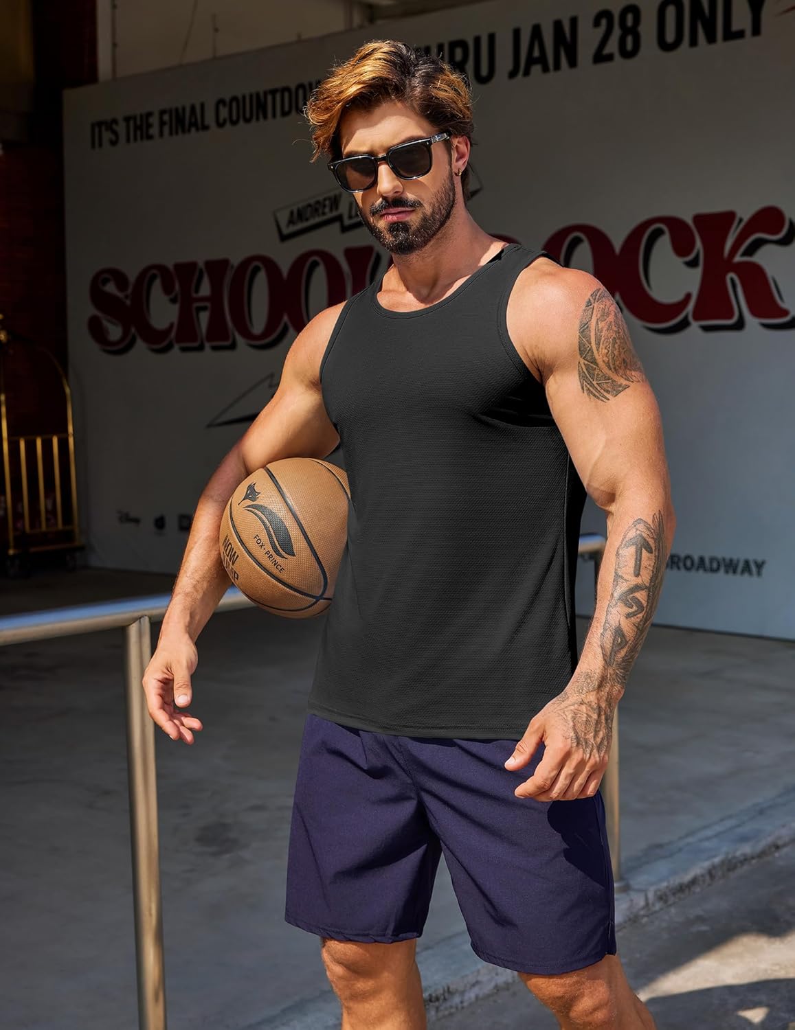 COOFANDY Men's Workout Tank Tops UPF 50+ Sleeveless Gym Muscle Shirts Cooling Quick Dry Bodybuilding Tanks for Swim Beach - Image 3