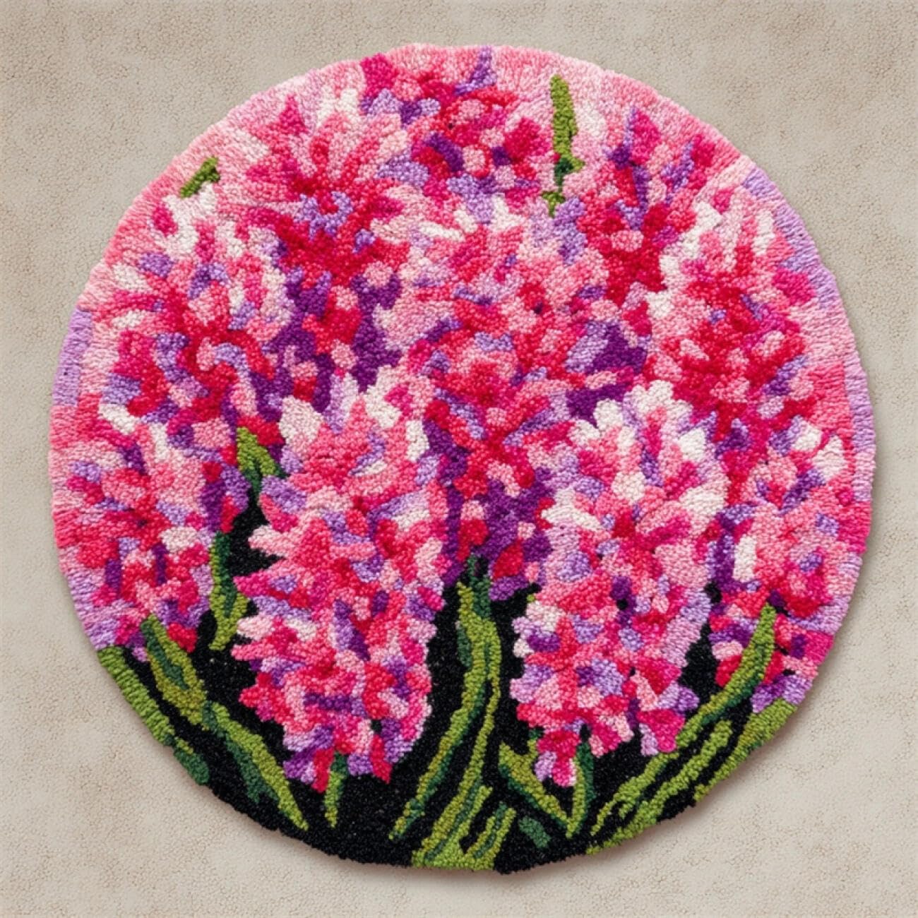 Kitquiver Tapestry Kits for Adults Pink Hyacinth 100x100cm