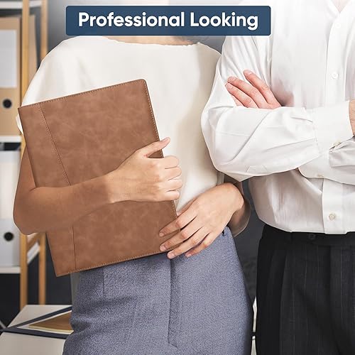 Miniatura 6 de Pacific Mailer Padfolio - Carpeta de cuero para entrevistas, organizador de documentos legales para entrevistas, tarjetero incluido con bloc de