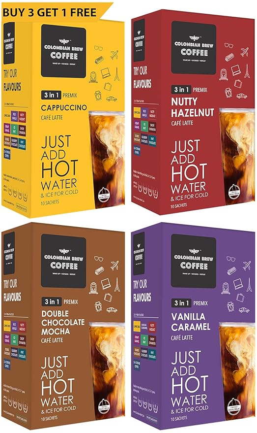 Colombian Brew Coffee Brew 3 in 1 Assorted Instant Premix Café Latte