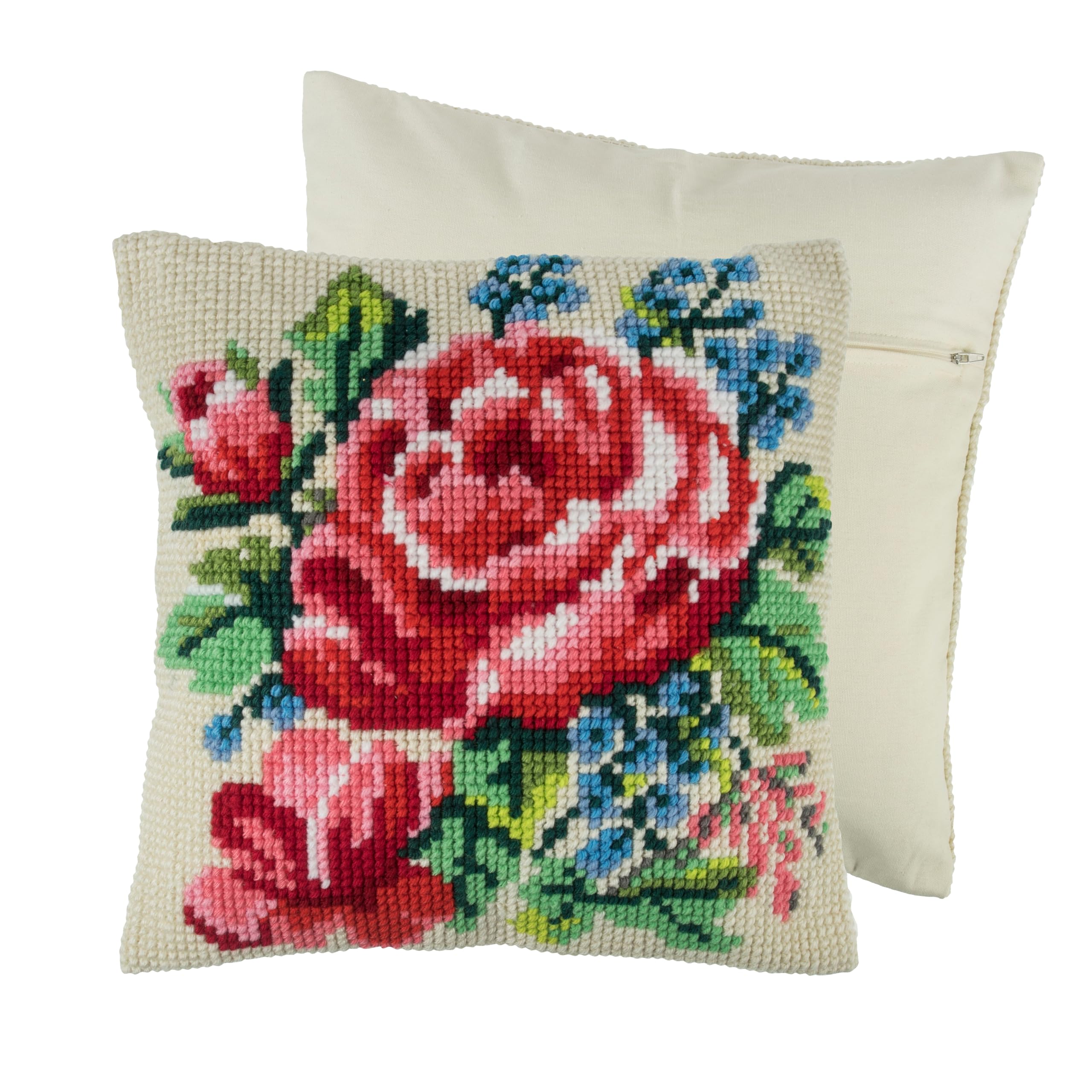 Trimits Floral Bloom Cross Stitch Cushion Kit - 40 x 40cm - Floral