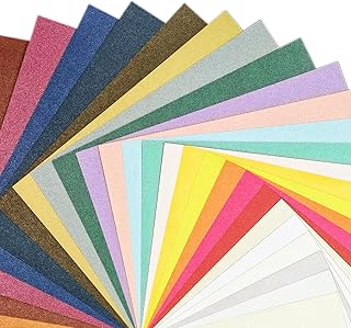 50 Sheets 25 Colors Pearlized Cardstock, A5 Double-Sided Colored Cardsto...