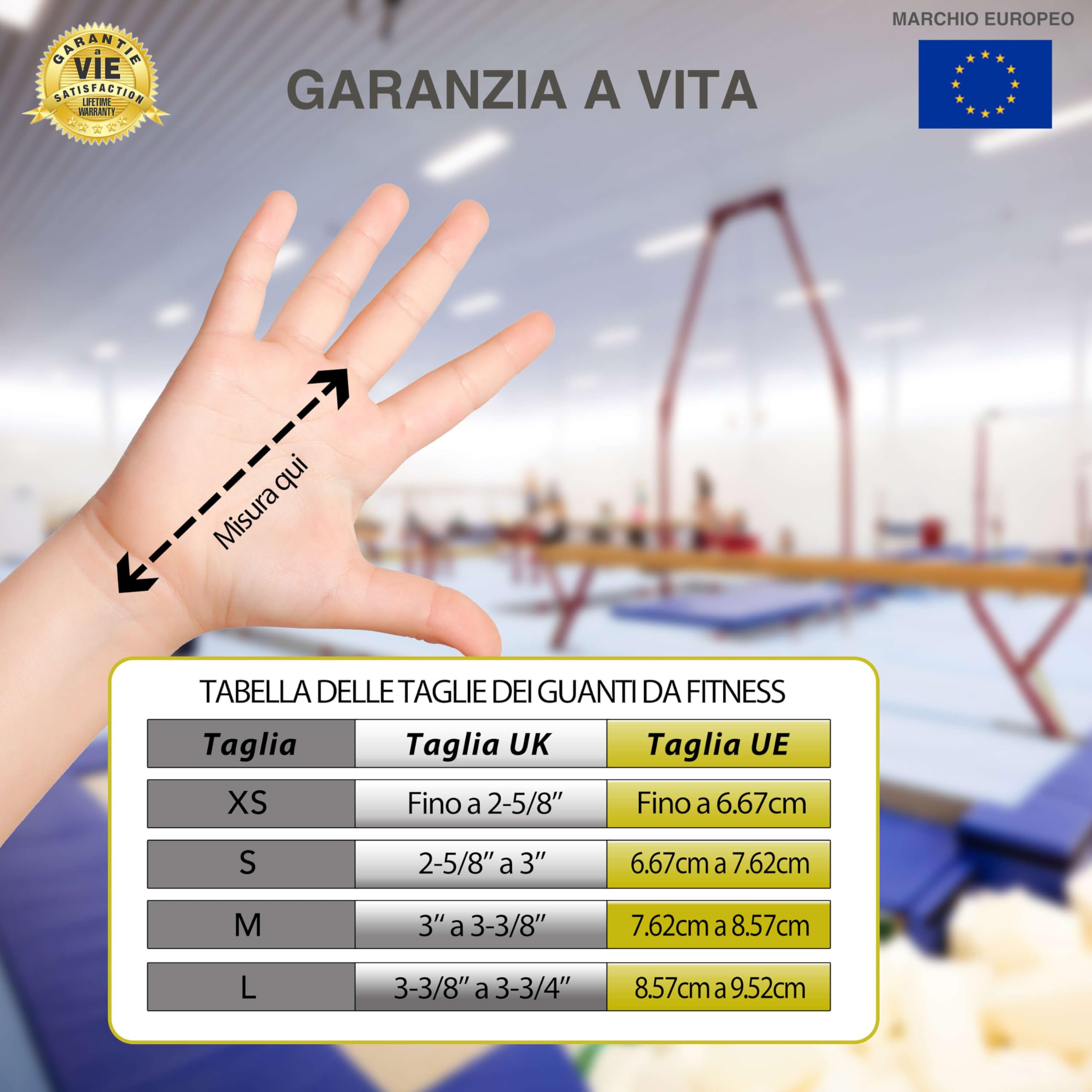 Guanti da Ginnastica in Pelle NERO/GRIGIO M - Paracalli Allenamento Fitness Protezione Mani e Polsi