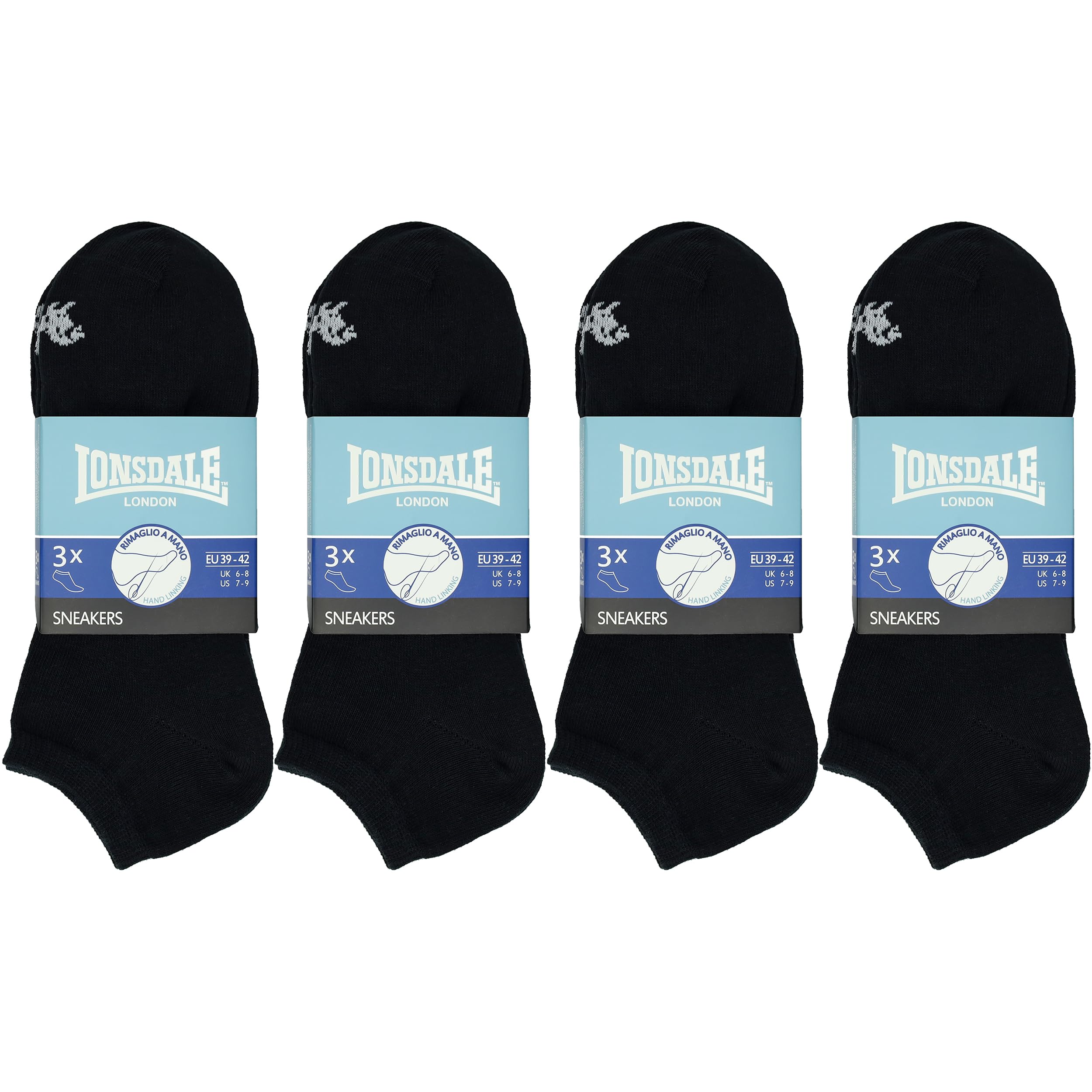 Lonsdale 12 Paia Calzini Corti Uomo Donna - Calzini Sportivi Sneaker - Lunghezza Caviglia - Cotone Traspirante - 3