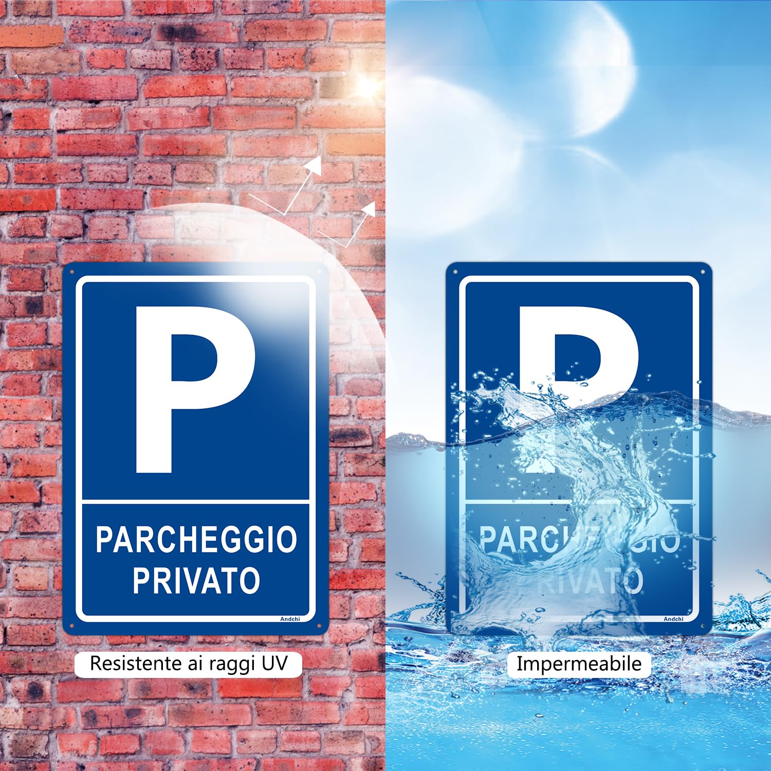 2pz Cartelli di parcheggio privato Suggerimenti per i segni di spazi di parcheggio privati(Blu - Parcheggio privato, 25 * 35cm)