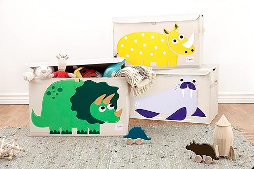 Miniatura 15 de 3 Sprouts Cofre grande de juguetes para niños con tapa y asas, contenedor plegable de almacenamiento de juguetes, caja/caja/cesta organizadora