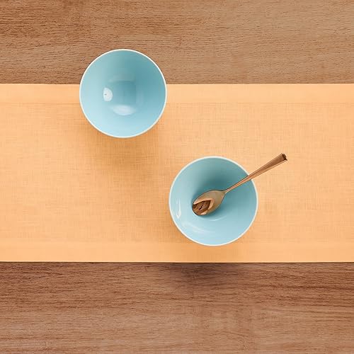 Vista 199 de Solino Home Camino de mesa de lino – 14 x 90 pulgadas, lino europeo, beige – Fete, hecho a mano con tela de lino 100% puro