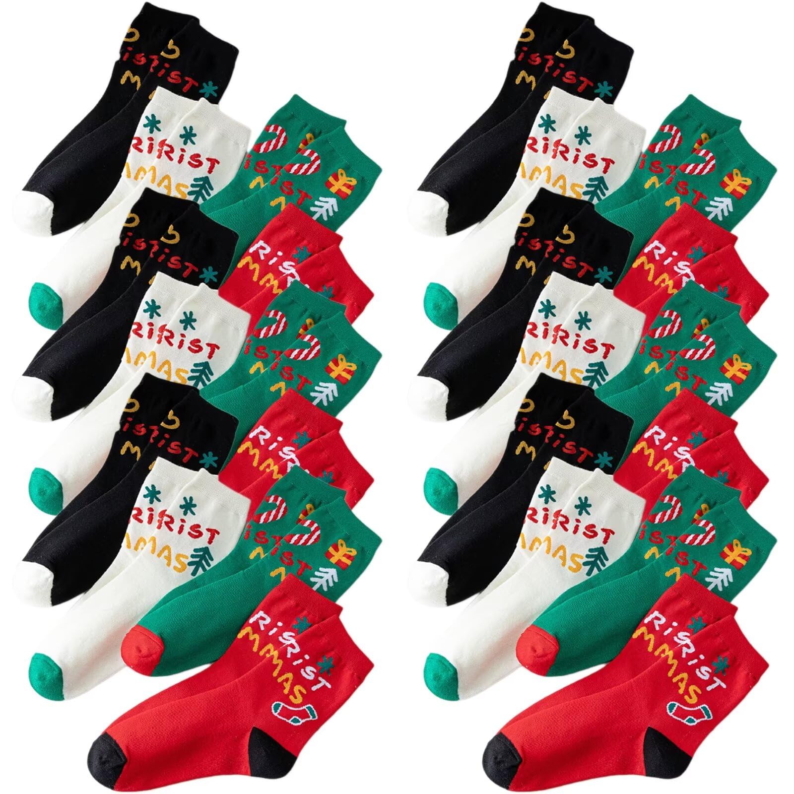 20 paia di calzini di Natale Calzini di Natale Calzini invernali di Natale Calzini a tema natalizio invernali unisex per bomboniere per feste di Capodanno