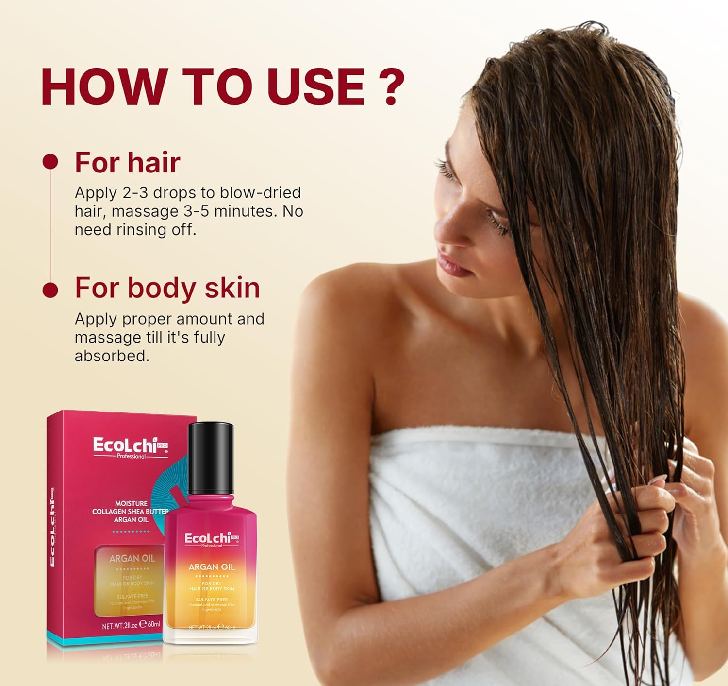 Collagen Shea Butter Hair Mask and Argan Oil Set Moisture Hair Treatment and Hair Oil for Dry and Damaged Hair All Hair Types 160ml+60ml