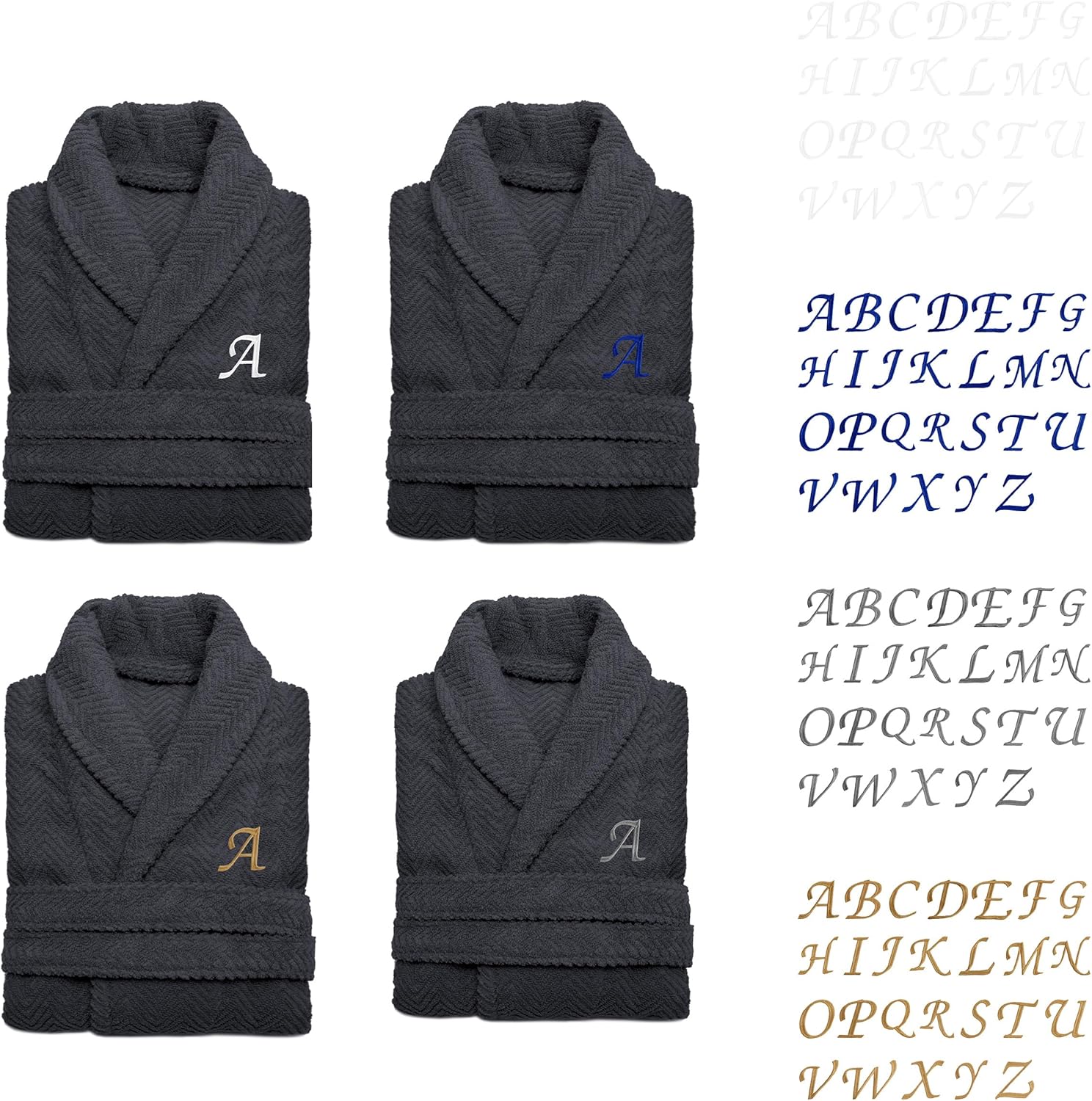 Opulence Custom Monogram Embroidery Bathrobe for Men Women, Personalized 100% Turkish Cotton Soft Absorbent Bathrobe - Image 2