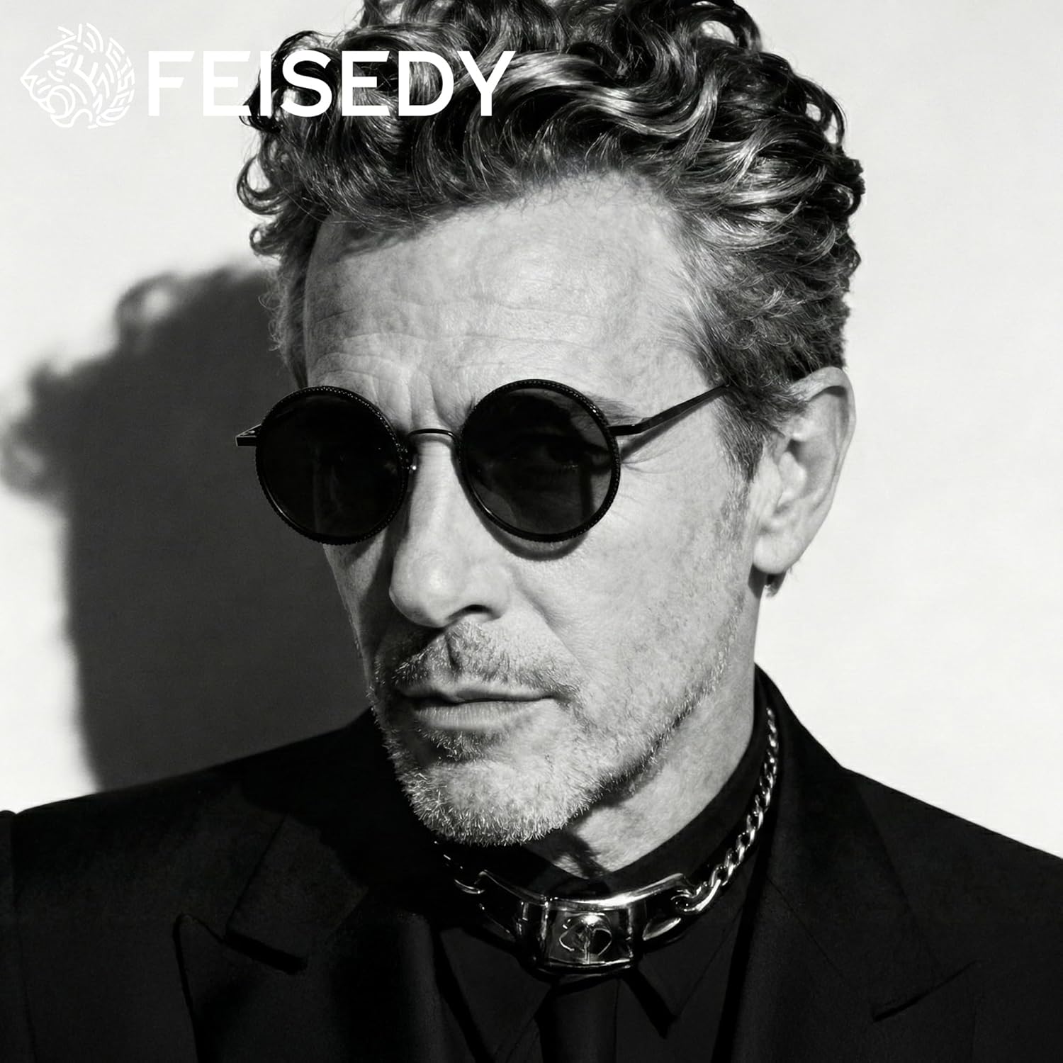 FEISEDY Adjustable Polarized Sunglasses,Foldable Lightweight Memory Titanium Frame,Steampunk Round ND TAC Lens UV400 B0379