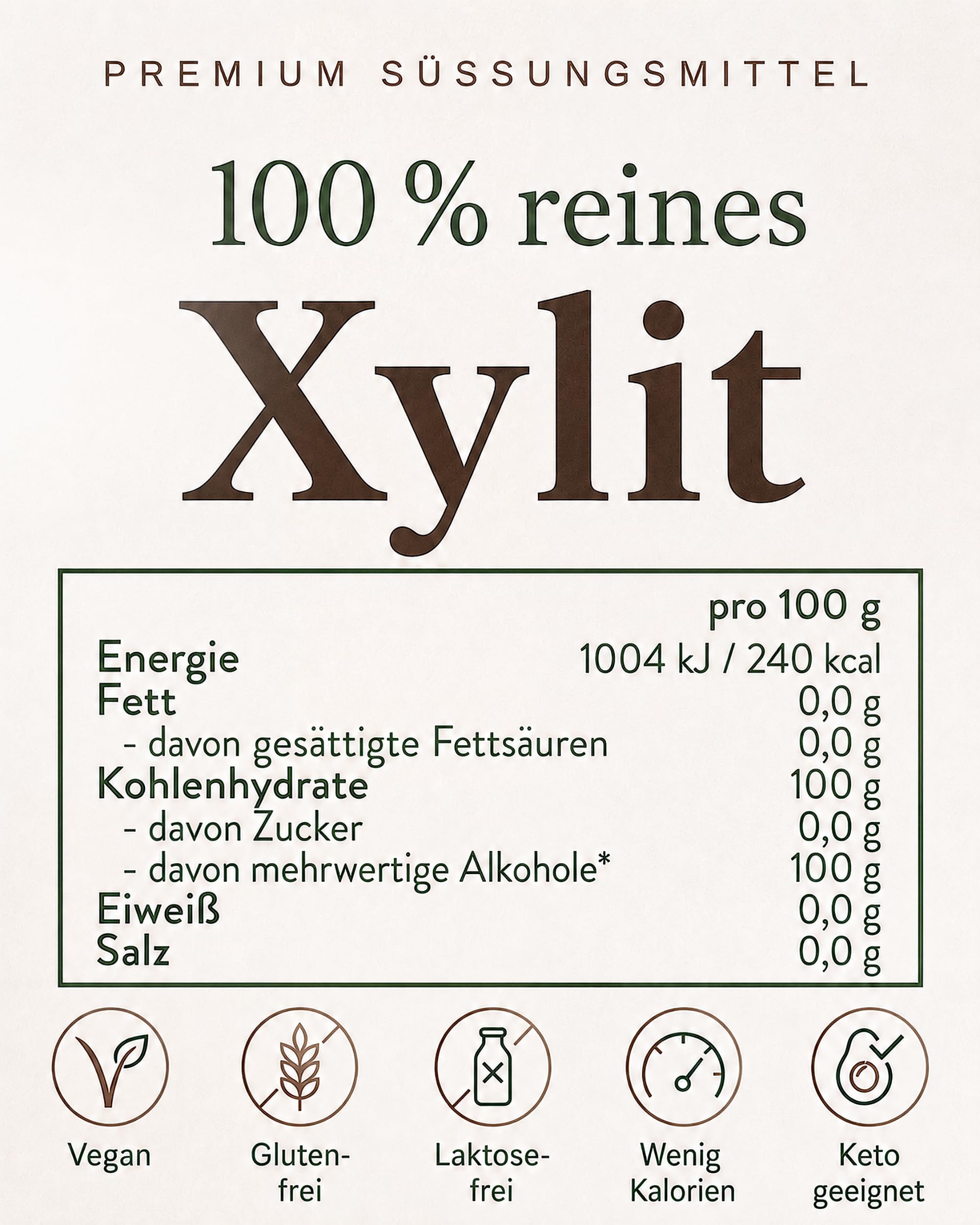 Cukier premium ksylitol 10 kg – 100% cukier brzozowy – zamiennik cukru z cukru brzozowego, alternatywa dla cukru – niskokaloryczny, łatwo rozpuszczalny – napełniony w Niemczech – 2 x 5 kg