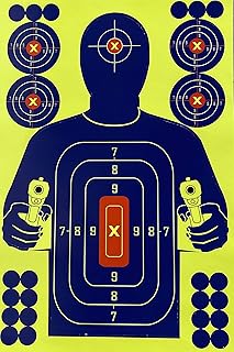 30 Pcs 12 x 18 Inch Splatter Silhouette Target Fresh Blue with Yellow Blooming Self Adhesive Splatter & Reactive Shooting Targets for Gun-Pistol-Rifle-Airsoft-Pellet Gun- Air Rifle