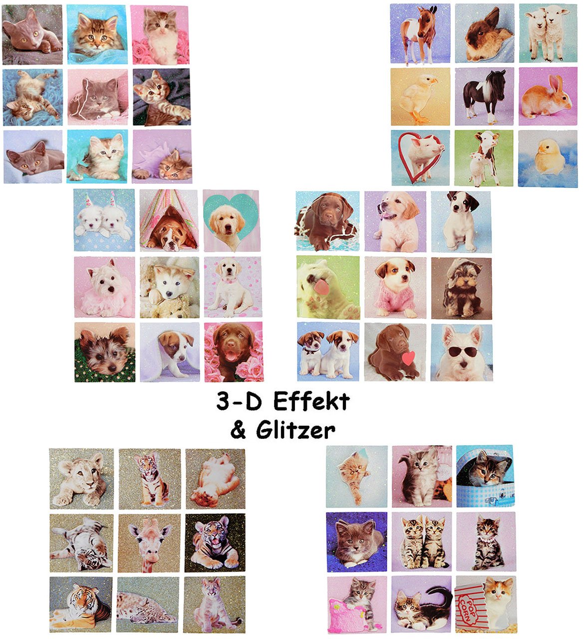 45-teiliger 3D-Glitzer-Sticker-Block Mit Hunde-Motiven Von Rachael Hale – Für Kinder, Basteln & Dekorieren