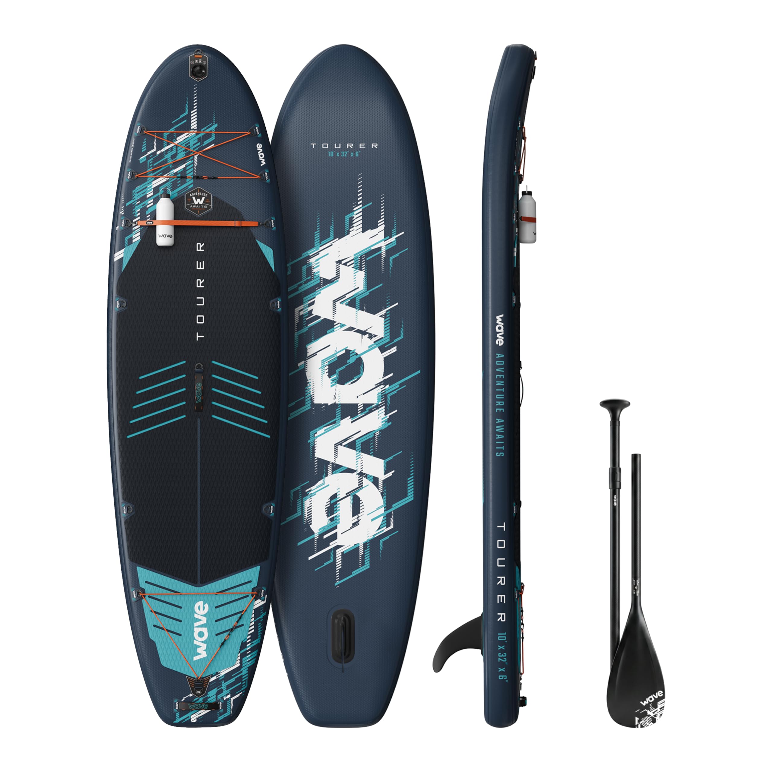 Wave Tavola da paddle gonfiabile di alta qualità | Stabile, durevole e portatile per tutti i livelli di abilità | Tavola antiscivolo e accessori completi per laghi, fiumi e oceani