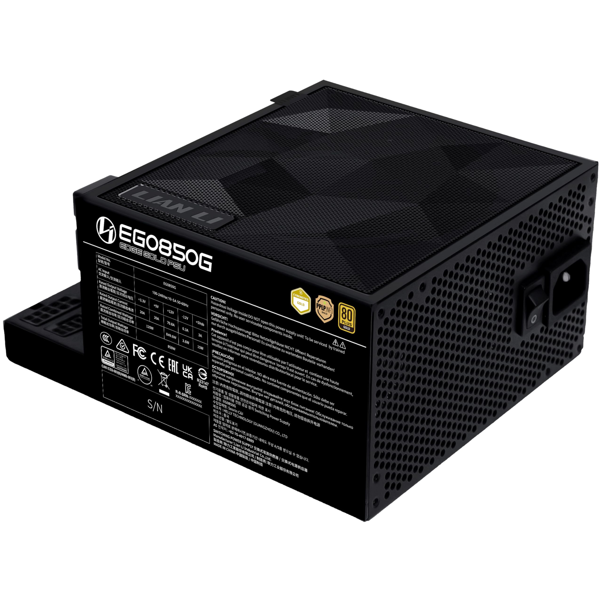LIAN LI EG0850G 80 PLUS GOLD PSU（中古） Fonte Lian Li Edge Gold 850 W 80 Plus Gold Preta Full Modular