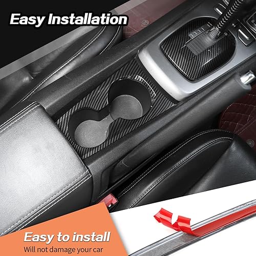 Miniatura 7 de JeCar Para Camaro Fibra de Carbono Interior Kits Accesorios para 2010 2011 2012 2013 2014 2015 Chevrolet Chevy Camaro Gear Shift Cup Holder Cover