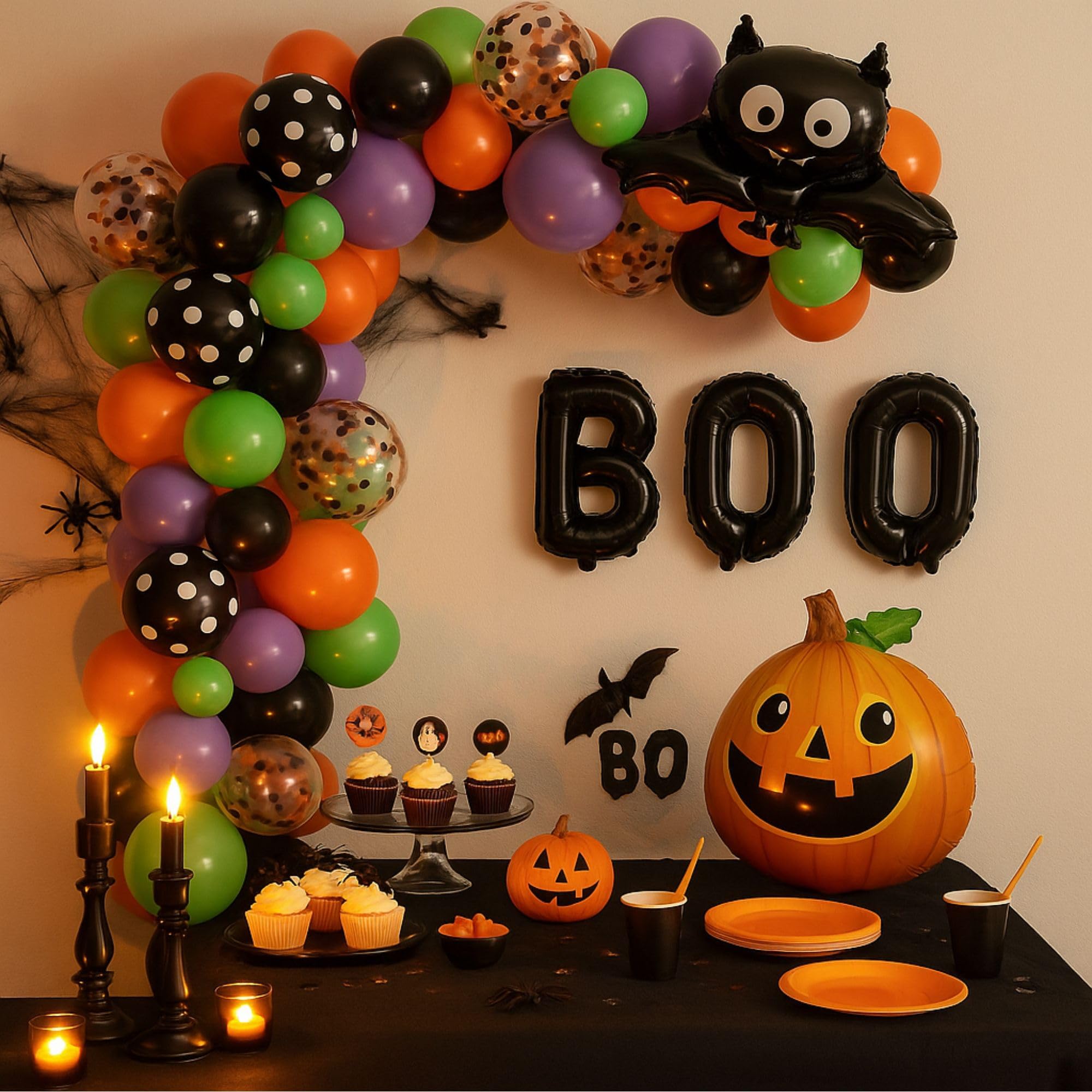 Zestaw Deluxe do łuku balonowego na Halloween / 93 sztuki