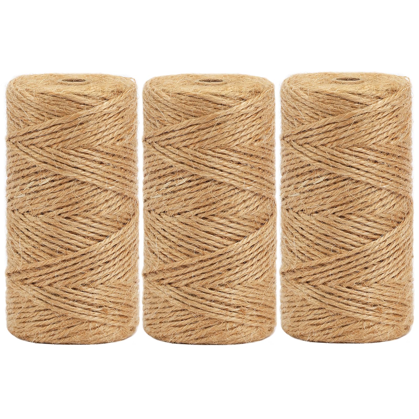 Tenn Well Brown 2Mm Jute Garden String, 300M Long Natural Jute Twine String For Gift Wrapping, Gardening Floristry And Crafts Decoration