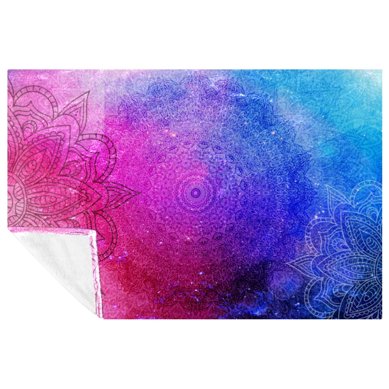Couverture douce de prestige motif mandala floral pour lit d'exception