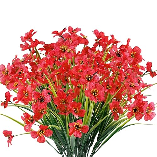 12 Bundles Artificial Flowers Outdoor UV Resistant Fake Flowers No