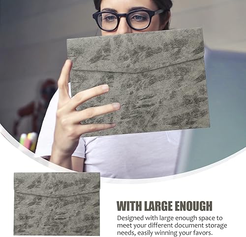 Miniatura 9 de Cabilock Carpeta de archivos A4 de piel sintética con cierre a presión, organizador de documentos, bolsa organizadora de documentos, cartera de