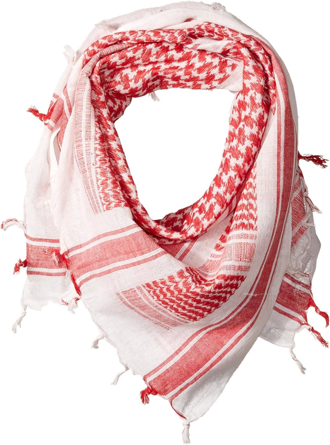 Camcon Shemagh Scarf, One Size Fits Most, Red/White
