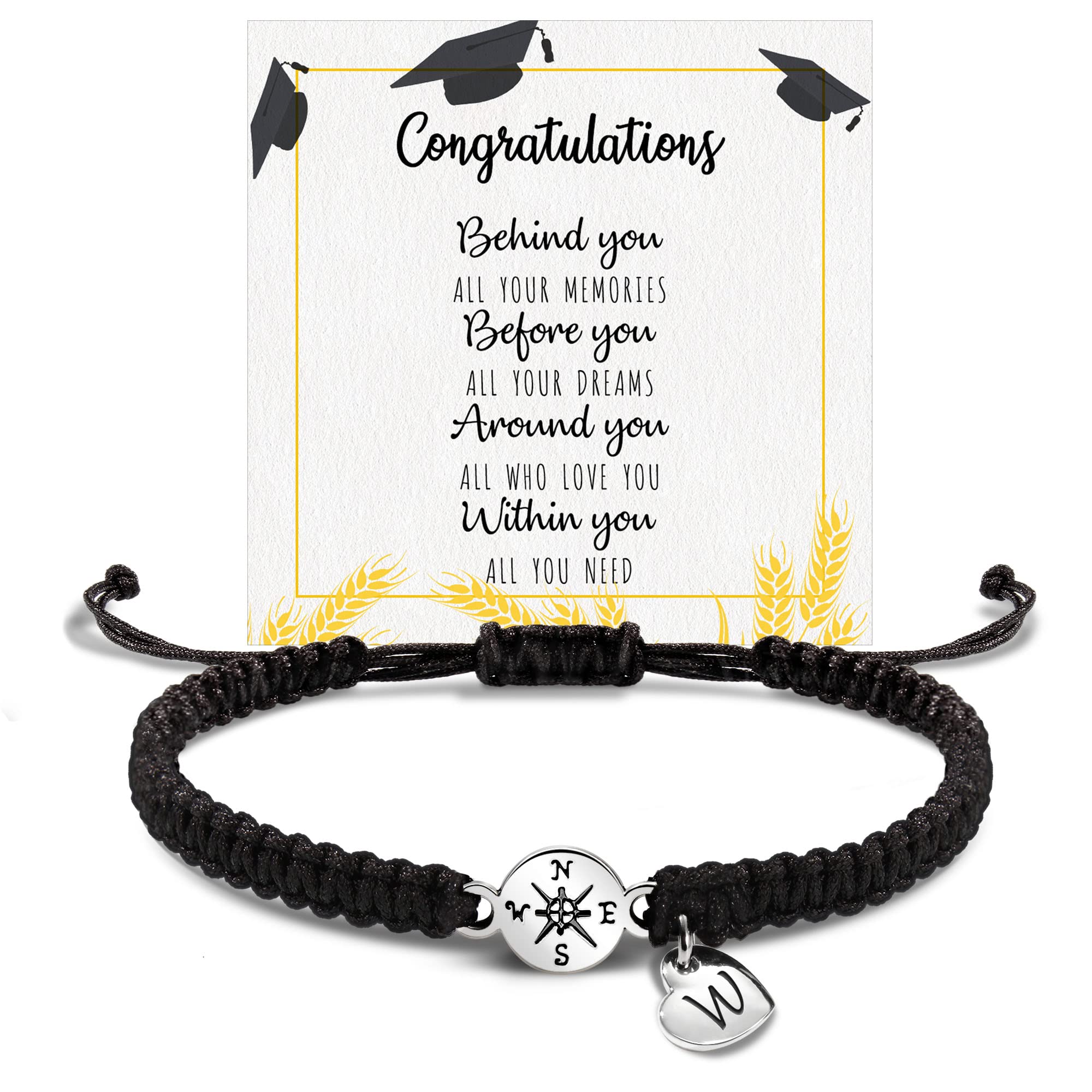 2026 Graduation Gifts, Graduation Gift for Her High School College Graduation Gifts for Teen Girls 5th 8th Grade Masters Degree Grads Initial Bracelets for Women Letter A-Z Charm Bracelet Daughter Niece Granddaughter Girlfriend Jewelry
