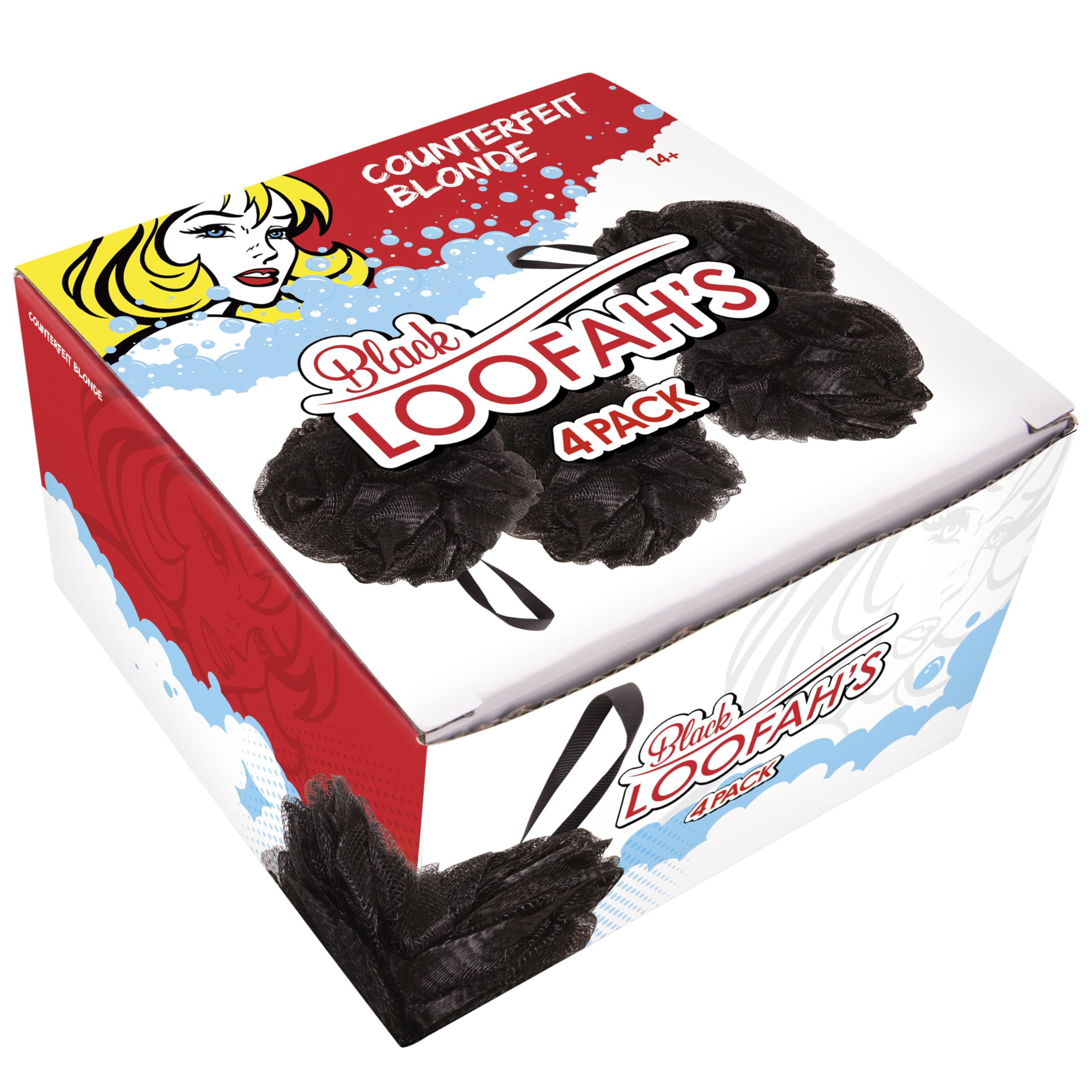Black Loofah Gąbki pod prysznic I (4-pak) Płuczki do ciała do użytku pod prysznicem I gąbki do kąpieli do szorowania pod prysznic do ciała I Loofah złuszczająca szczotka do ciała akcesoria prysznicowe