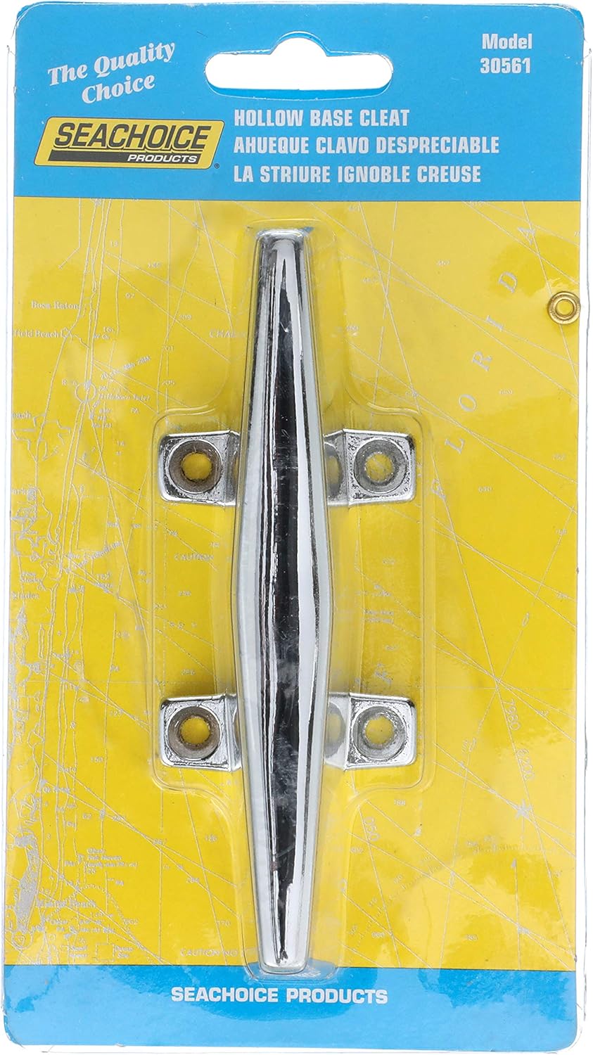Seachoice 30561 Stainless Steel Hollow Base 4.5-Inch Boat Dock and Anchor Line Cleat : Boating Cleats And Chocks : Sports & Outdoors