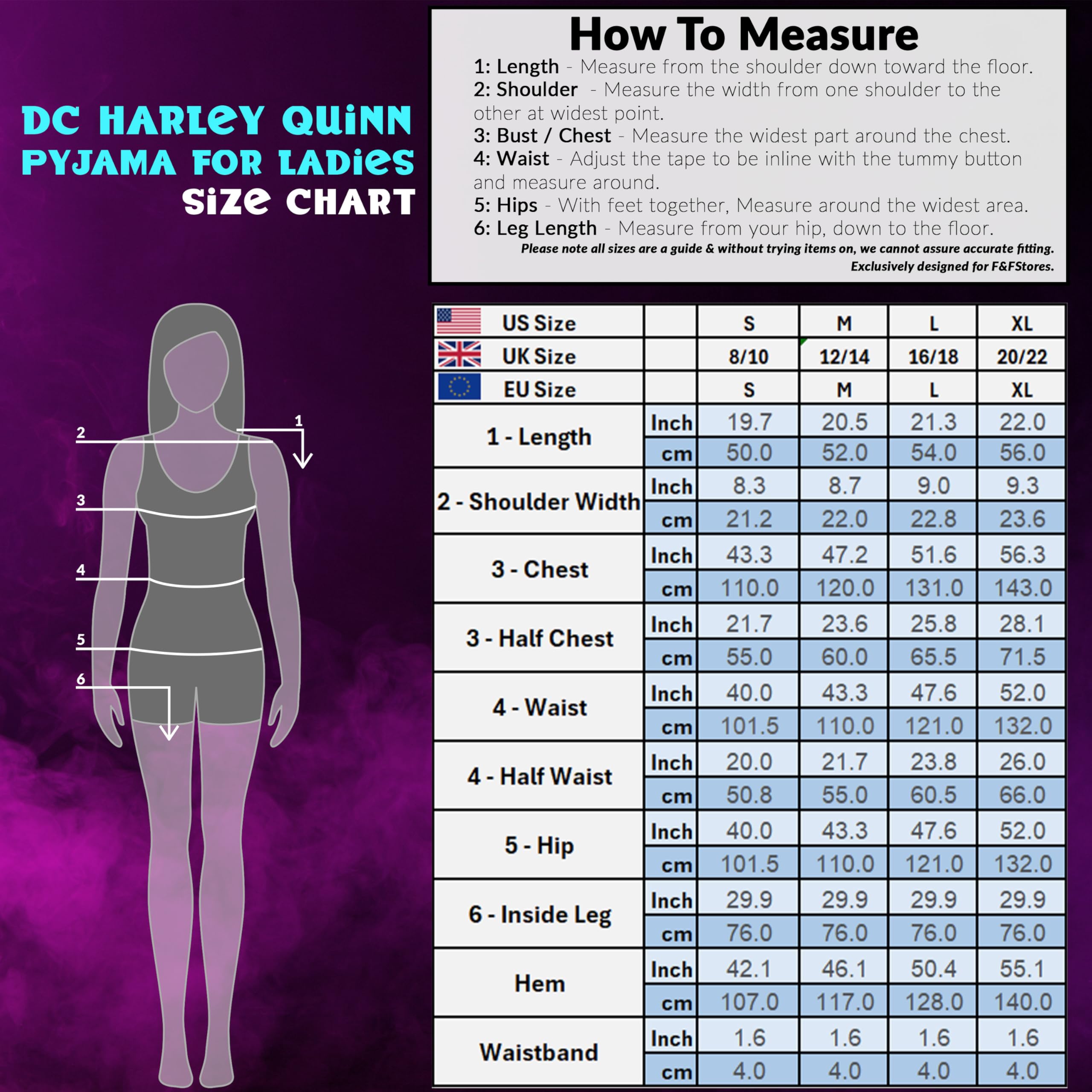 DC Comics Harley Quinn Pijama Largo de 2 Piezas para Mujeres - Regalo