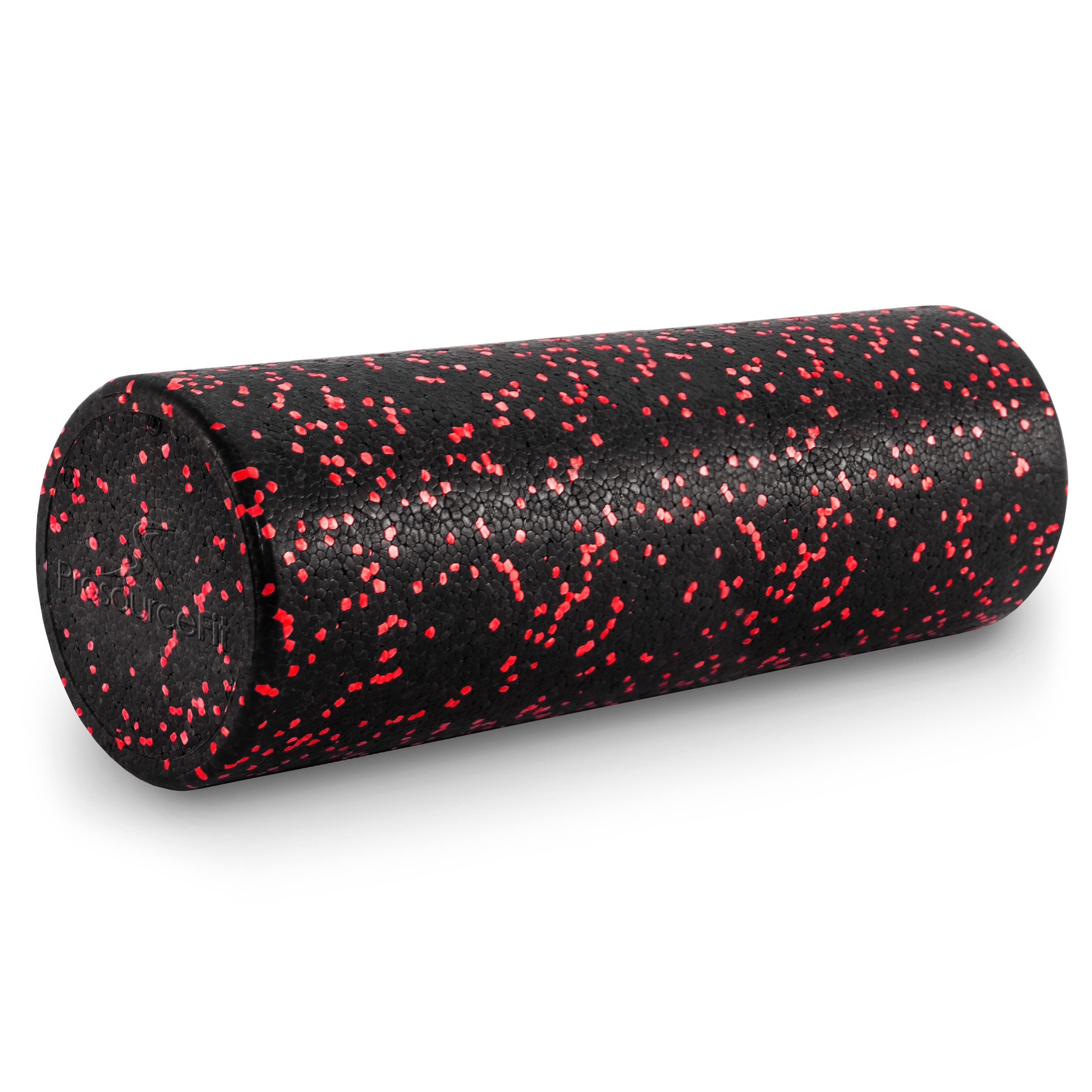 ProsourceFit High Density Foam Rollers 18 - inches long, Firm Full Body Athletic Massage Tool for Back Stretching, Yoga, Pilates, Post Workout Muscle Recuperation, Black/Red