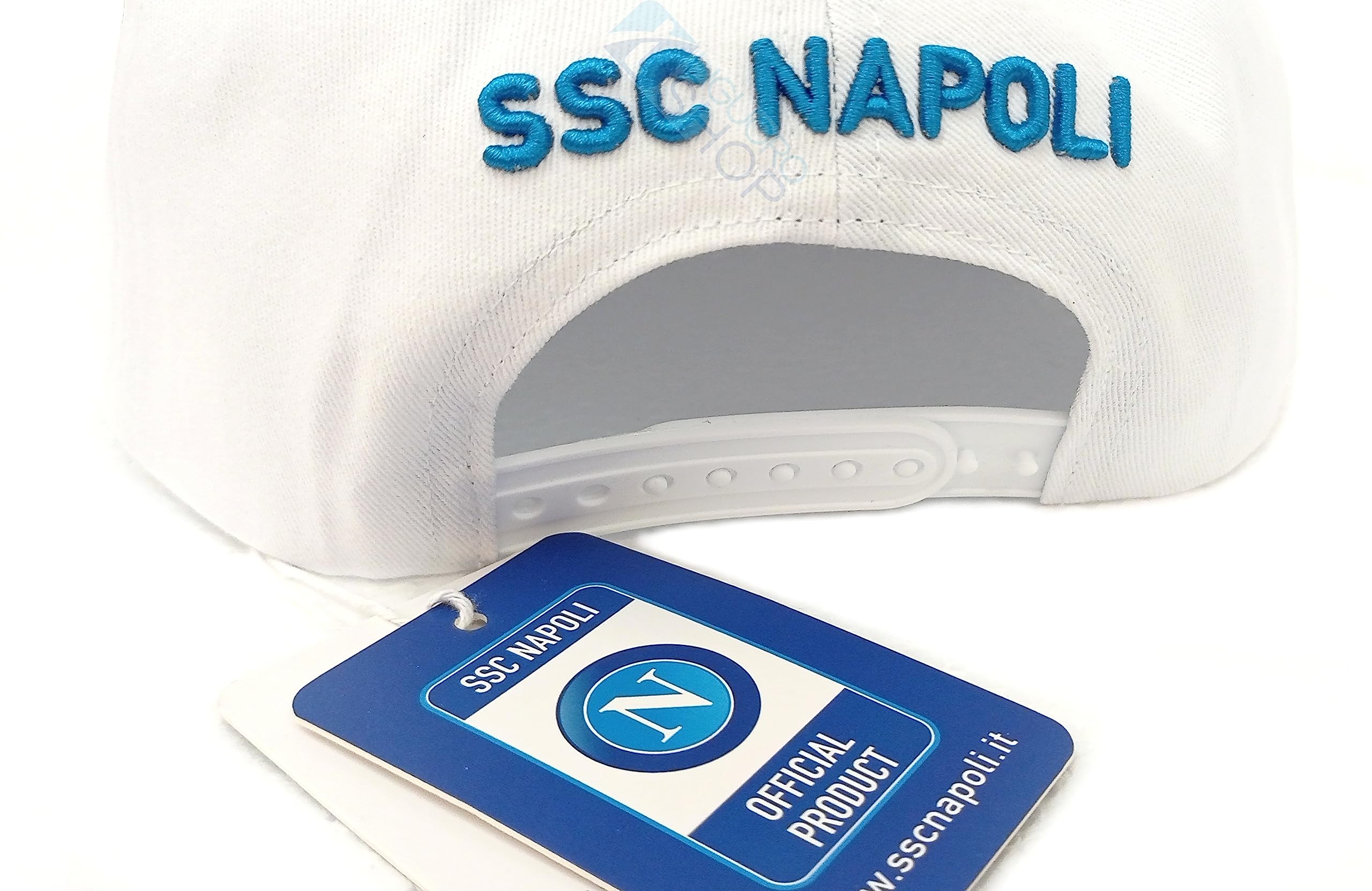 Cappello Tipo Baseball del Napoli 3° Scudetto Campione D'Italia Prodotto Ufficiale Celebrativo Enzo Castellano (Bianco Scudetto su Visiera)