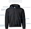 Sudadera con capucha de vellón para adulto Gildan, estilo G18500, paquete múltiple, negro (1 paquete), mediano 5