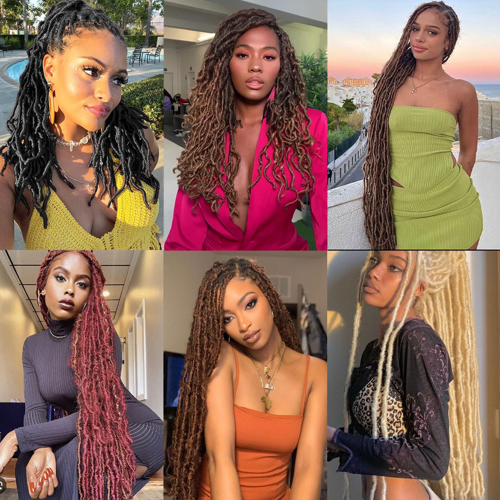 45,7 cm künstliche Locs Häkelnadel Hair Soft Locs 7 Packs Pre-looped New Faux Locs Crochet Braids Natural Black Goddess Locs Crochet Hair Extension Curly Locs Braiding Hair Synthetic for