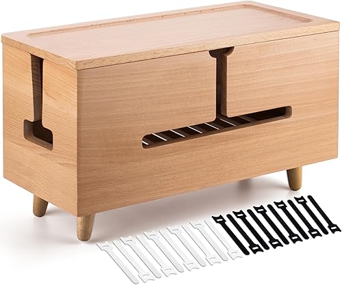 Miniatura 8 de Caja grande de organización de cables, organizador para cables eléctricos y regletas de corriente, oculta los cables de escritorio y piso, solución