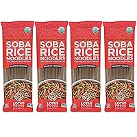 Vista 1 de Lotus Foods Fideos de arroz orgánico de soba – Fideos de arroz orgánicos, fideos asiáticos, fideos de arroz sin gluten, arroz integral y harina