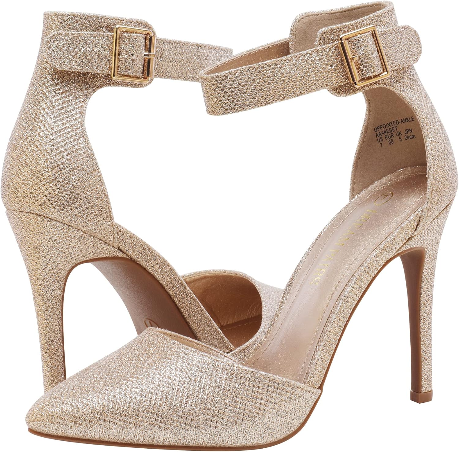 DREAM PAIRS Oppointed-Ankle Women's Pointed Toe Ankle Strap D'Orsay High Heel Stiletto Pumps Shoes - Image 3