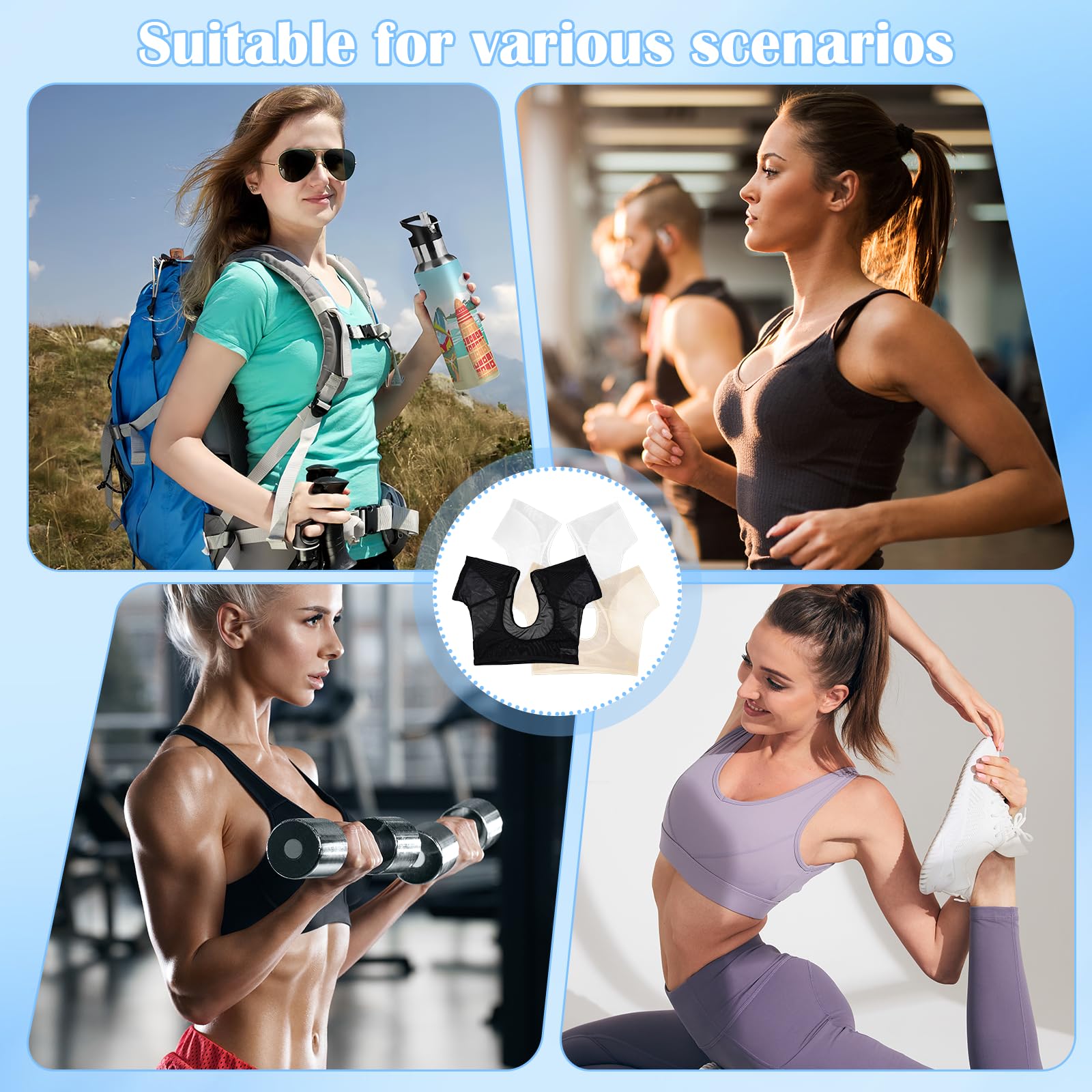 3 Unidades de Chaleco para el Sudor de Las Axilas Chaleco Transpirable para el Sudor de Las Axilas Camiseta Interior Que Absorbe el Sudor de Las Axilas Reutilizable y Lavable para Mujer