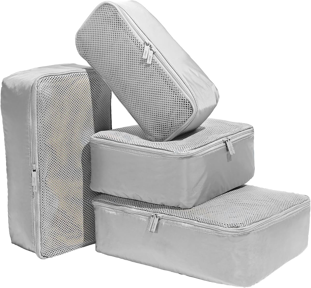Away Insider Packing Cubes Juego de 4, organizadores de equipaje de viaje livianos | Juego de cubos de embalaje de 4 piezas para maletas, bolsos de mano y equipaje, organizadores de viaje livianos para empacar, gris nube