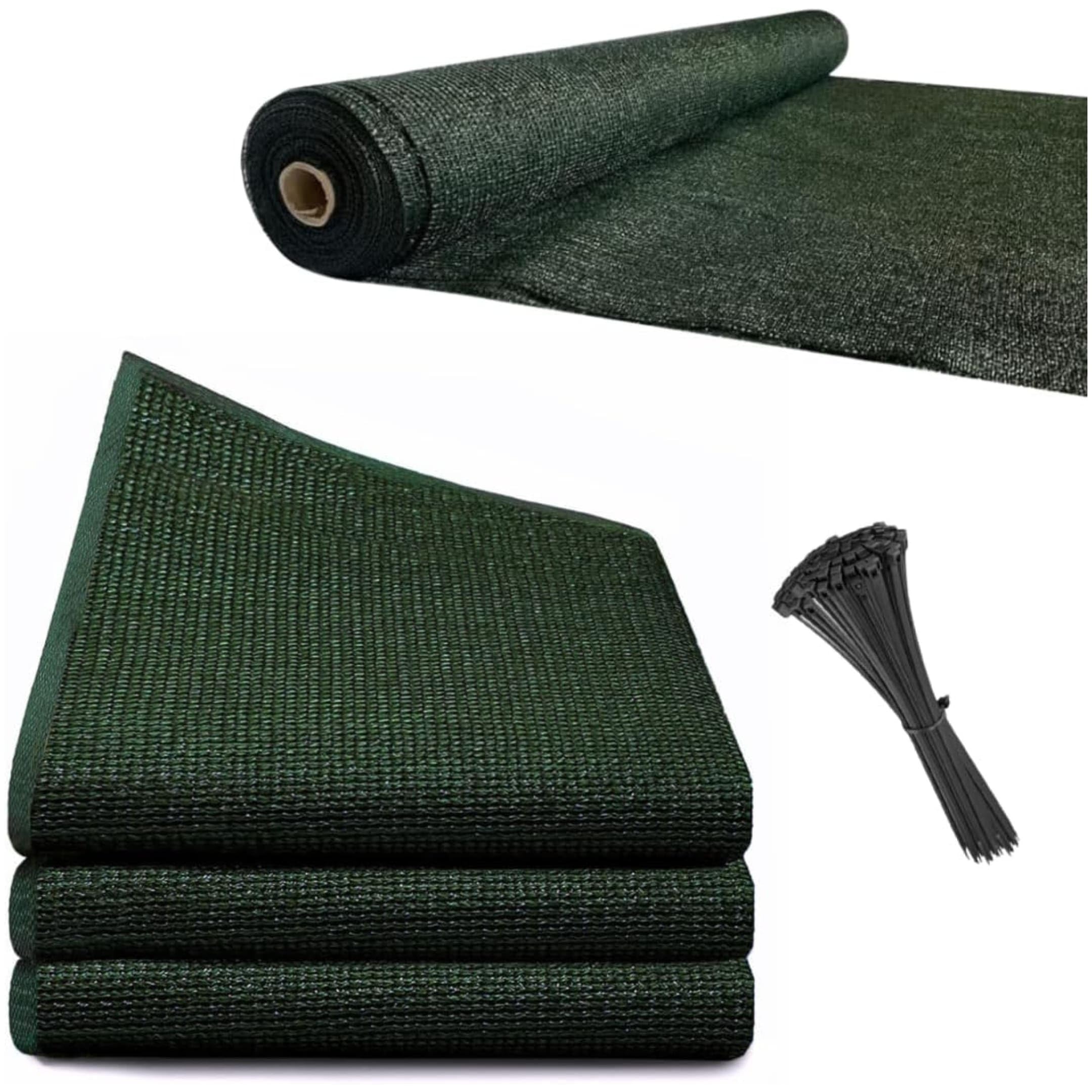 Malla De Ocultacion Jardin Y Sombreo 1 X 25 Metros Verde +100 Bridas De Plastico, Malla Ocultacion 90% Ideal para Valla Jardin Exterior, Malla Protectora Balcon, Terraza Exterior