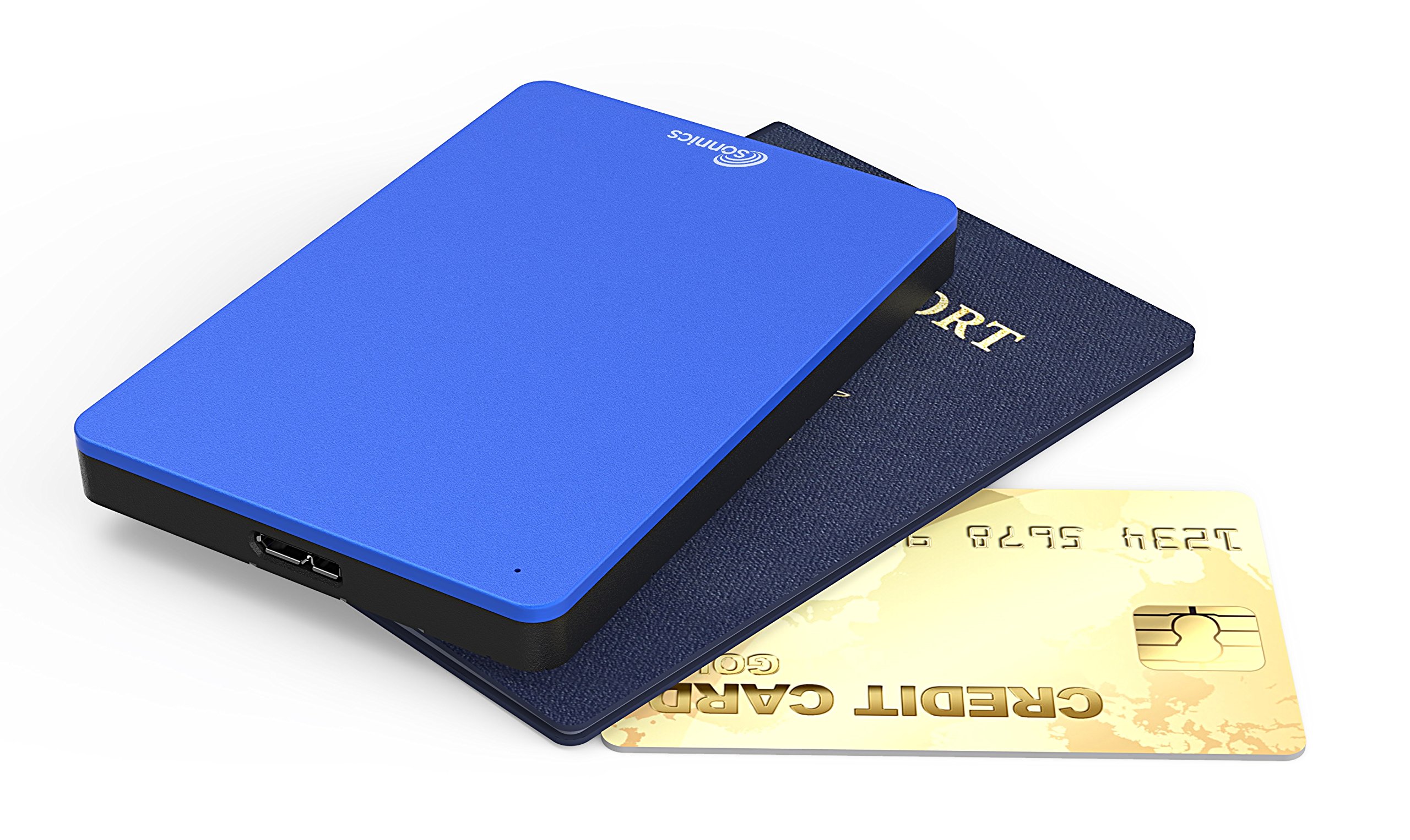 Sonnics 750 GO Bleu Disque Dur Externe Portable USB 3.0 Super Rapide Vitesse de Transfert pour Une Utilisation avec Un PC Windows, Apple Mac, Xbox One et PS4