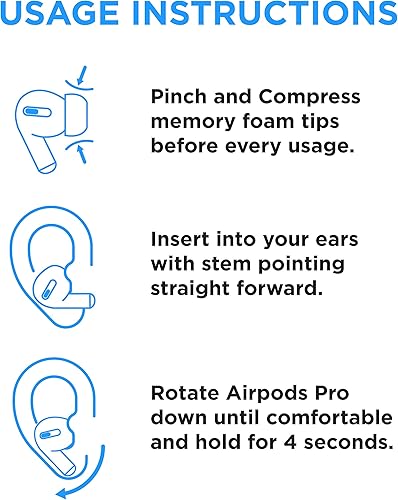 Miniatura 6 de Foam Masters Memory Foam Ear Tips for AirPods Pro 1st & 2nd Gen  Comfortable  Secure  Better Noise Cancellation  Version 3.0 Replacement Buds