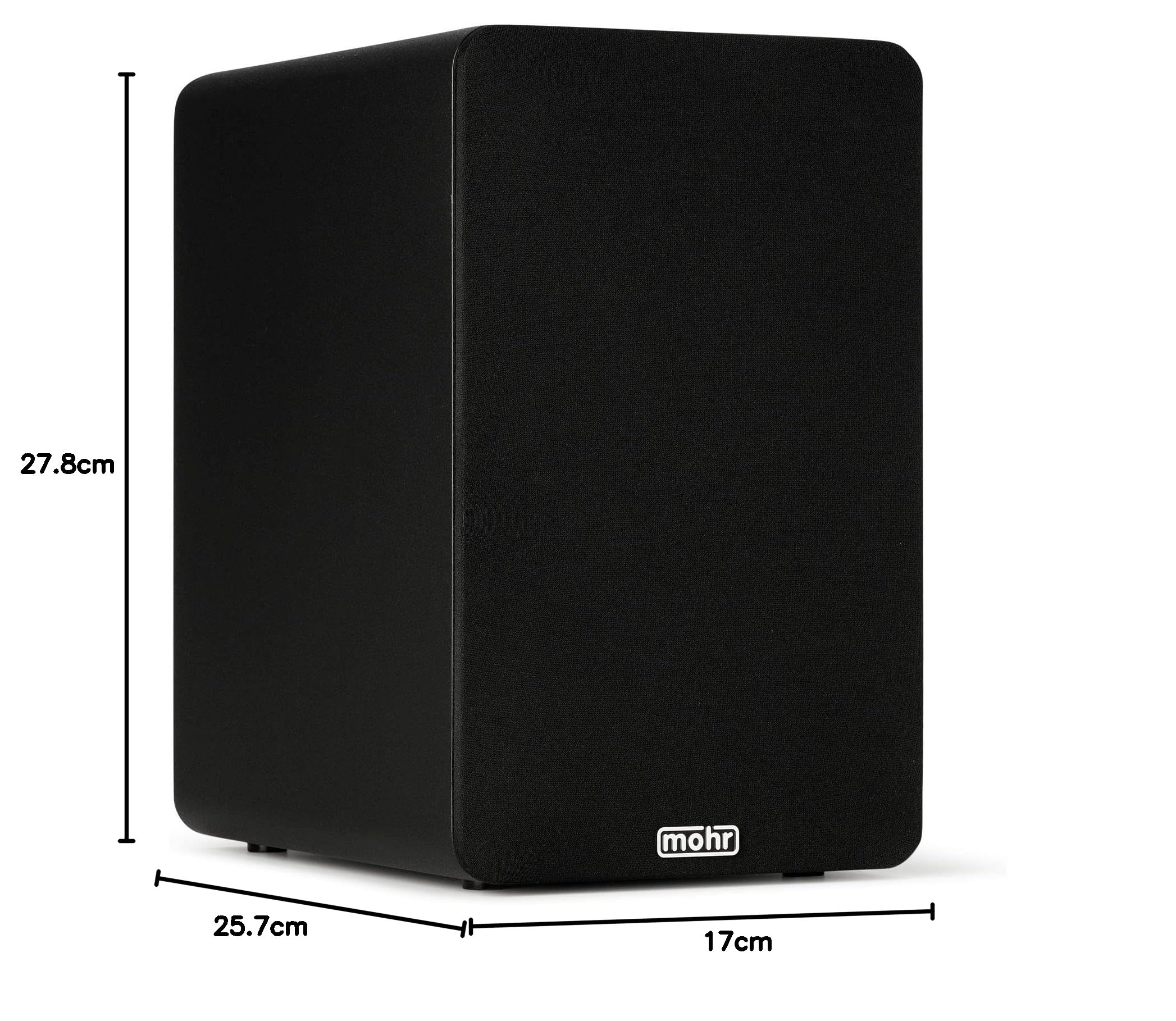 mohr Bonito K3 Kompaktlautsprecher Regallautsprecher HiFi Stereo Kompaktboxen Regalboxen Audio Musikboxen (Schwarz)