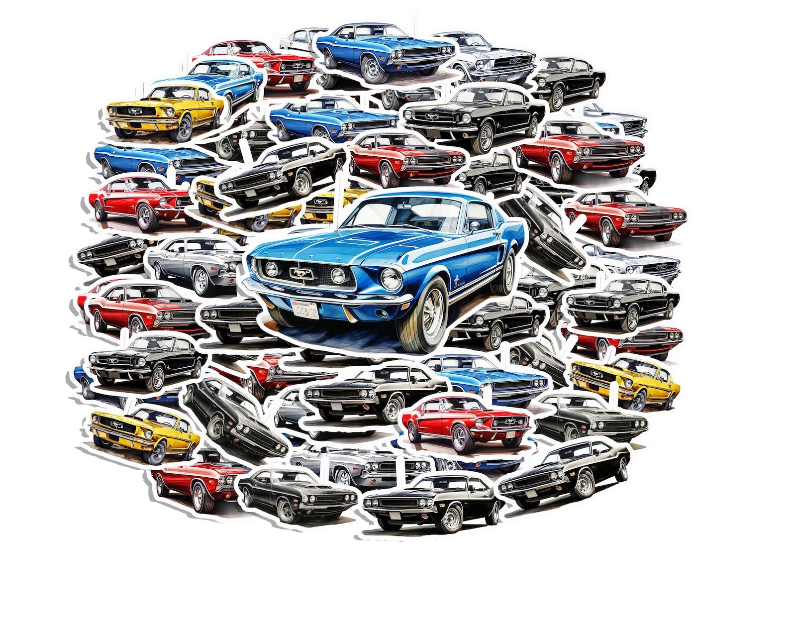 20 Pcs Retro Car Stickers – Vintage Muscle Car Vinyl Decals for Laptop, Water Bottles, Scrapbooking, Binders, Skateboards & More | Classic Auto Themed